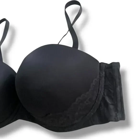 Torrid Bra Women's Plus Sz 40DD Black Curve Push-Up Strapless/Straps Underwire - Picture 4 of 14